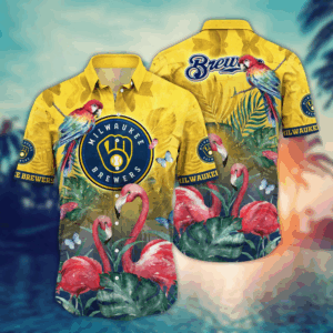 Milwaukee Brewers MLB Flower Hawaii Shirt   For Fans, Summer Football Shirts
