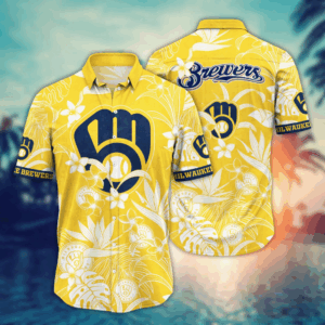 Milwaukee Brewers MLB Flower Hawaii Shirt  For Fans, Summer Football Shirts