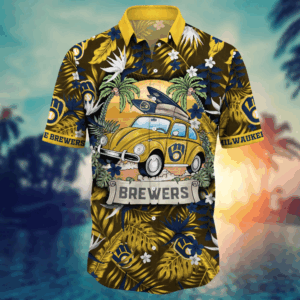 Milwaukee Brewers MLB Flower Hawaii Shirt   For Fans, Summer Football Shirts