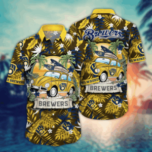Milwaukee Brewers MLB Flower Hawaii Shirt   For Fans, Summer Football Shirts