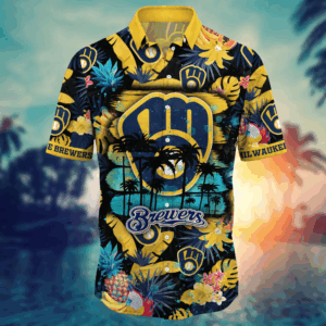 Milwaukee Brewers MLB Flower Hawaii Shirt   For Fans, Summer Football Shirts
