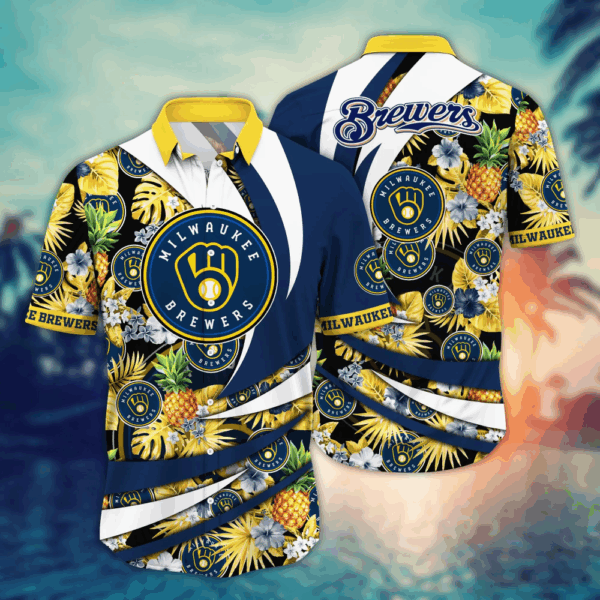Milwaukee Brewers MLB Flower Hawaii Shirt  For Fans, Summer Football Shirts