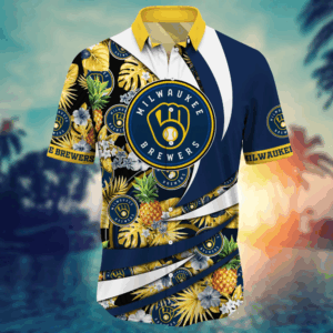 Milwaukee Brewers MLB Flower Hawaii Shirt  For Fans, Summer Football Shirts