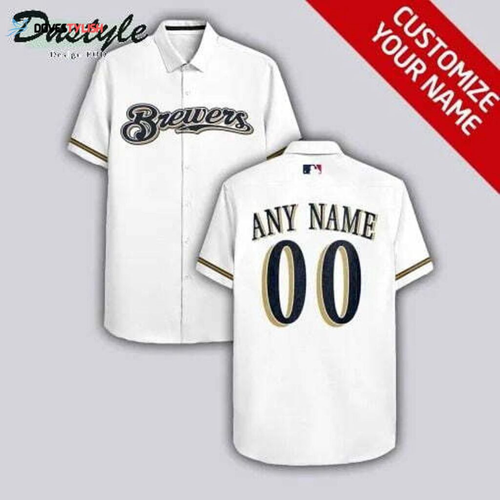 Custom Milwaukee Brewers White Hawaiian Shirt – Personalized Fan Gear