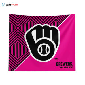 Custom Milwaukee Brewers Pink Implosion Tapestry - Personalized Fan Decor