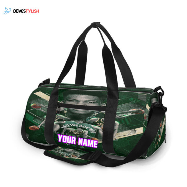 Milwaukee Bucks 34 Giannis Antetokounmpo Unisex Gift Tee 2025 Personalized Name Travel Bag Gym Bag