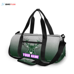 Milwaukee Bucks Emblem Unisex Gift Tee 2025 Personalized Name Travel Bag Gym Bag