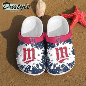 Minnesota Twins Logo Pattern Clogs Shoes Classic Clogs Shoes In Blue & White 3