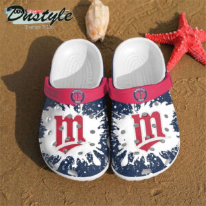 Minnesota Twins Logo Pattern Clogs Shoes Classic Clogs Shoes In Blue & White