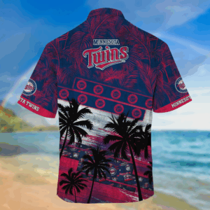 Minnesota Twins MLB Palm Tree Pattern Hawaii Shirt For Sports Fans, Unisex Sport Hawaii Shirt