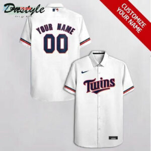 Minnesota Twins Custom White Hawaiian Shirt - Personalized MLB Fan Apparel