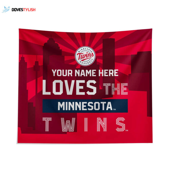 Custom Minnesota Twins Skyline Tapestry – Personalized Wall Art