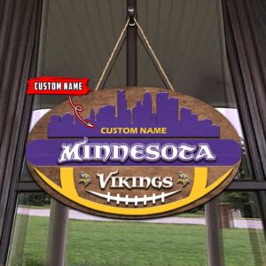 Minnesota Vikings 2 Layers Wooden Sign – Home Decor Gift
