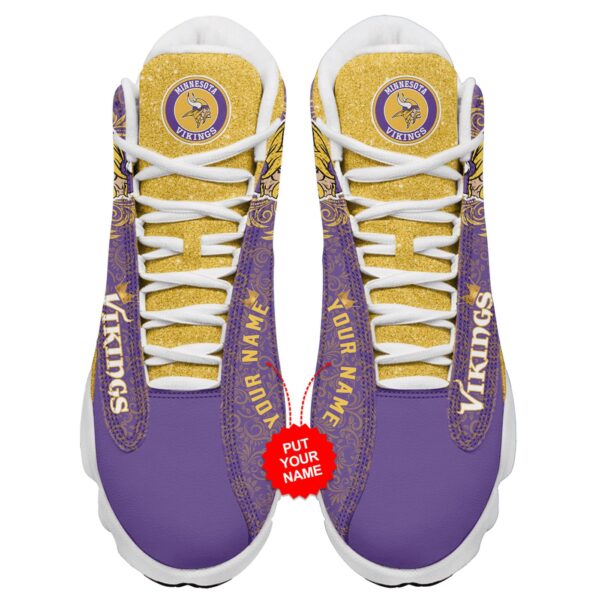 Personalized Minnesota Vikings Air Jordan 13 Sneakers – Custom Name Option