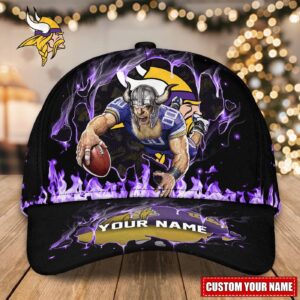 Minnesota Vikings Custom Name Classic, Baseball Caps  Gift for Men Women