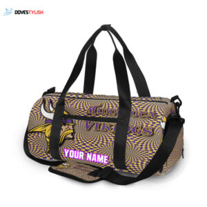 Minnesota Vikings Emblem Unisex Gift Tee 2025 Personalized Name Travel Bag Gym Bag