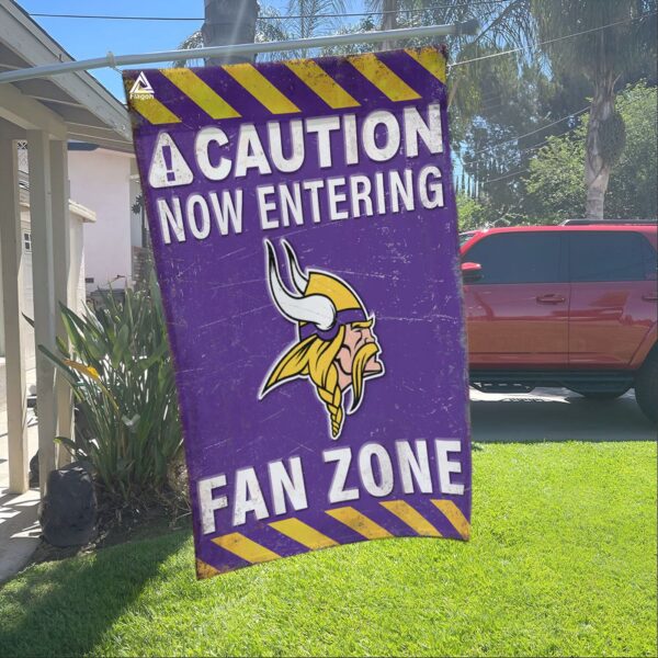 Minnesota Vikings Fan Zone Flag, NFL Welcome Sport Flag – House Garden Decor Gift