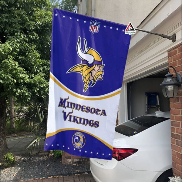 Minnesota Vikings Football Team Flag, NFL Premium Two-sided Vertical Flag – House Garden Decor Gift