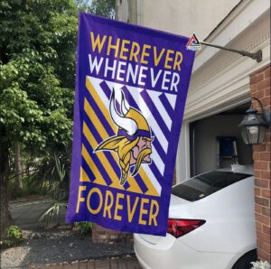 Minnesota Vikings Forever Fan Flag, NFL Sport Fans Outdoor Flag – House Garden Decor Gift