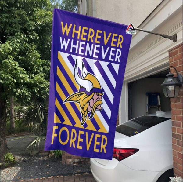 Minnesota Vikings Forever Fan Flag, NFL Sport Fans Outdoor Flag – House Garden Decor Gift