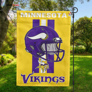 Minnesota Vikings Helmet Vertical Flag, Vikings NFL Outdoor Flag - House Garden Decor Gift