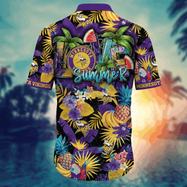 Minnesota Vikings NFL Flower Hawaii Shirt   For Fans, Summer Football Shirts