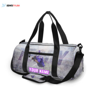 Minnesota Vikings Teddy Personalized Name Travel Bag Gym Bag