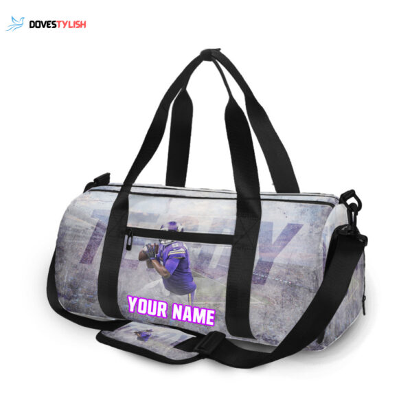 Minnesota Vikings Teddy Personalized Name Travel Bag Gym Bag