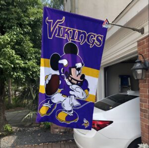 Minnesota Vikings x Mickey Football Flag, NFL Premium Flag – House Garden Decor Gift