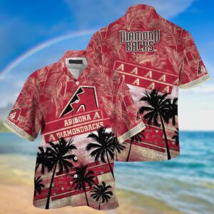 MLB Arizona Diamondbacks Hawaiian Shirt with Palm Tree Pattern – Perfect for Sports Fans!