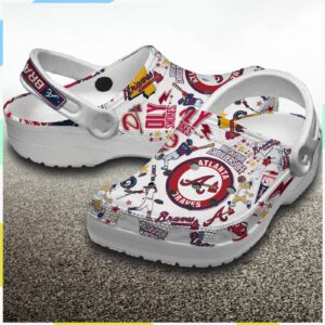 MLB Atlanta Braves Baseball Clog-Shoes Clogs White For Men Women And Kids
