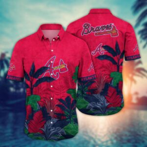 MLB Atlanta Braves Hawaiian Shirt: Fan Favorite with Tropical Trees & Flowers
