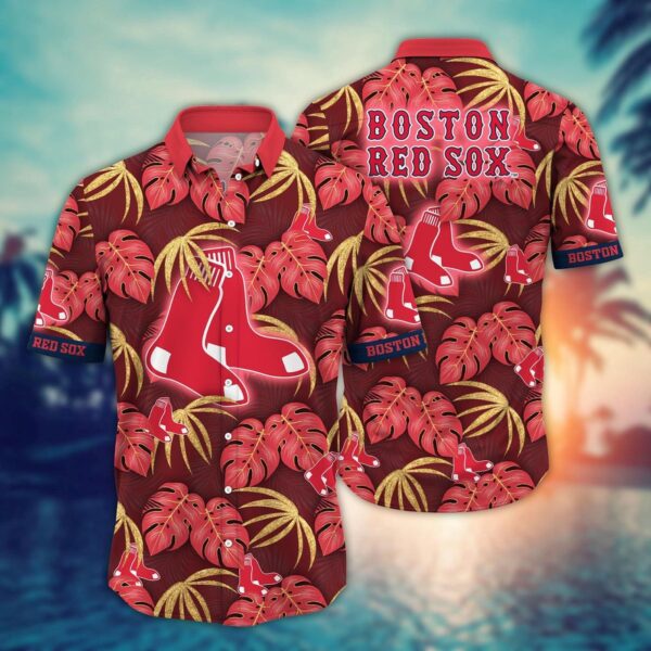 MLB Boston Red Sox Hawaiian Shirt – Floral Symphony Gift for Fans