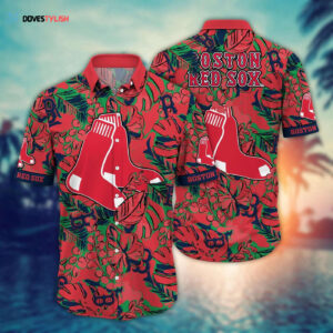 MLB Boston Red Sox Hawaiian Shirt - Fan Paradise with Flower & Palm Tree Design