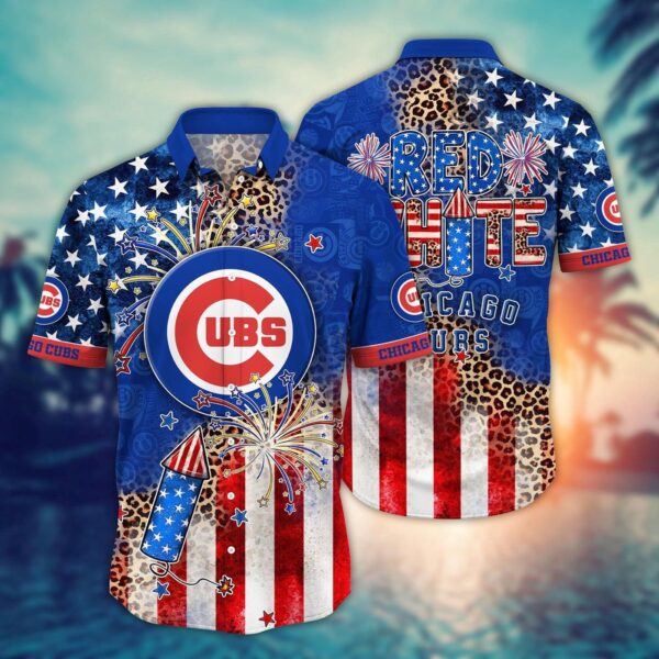 MLB Chicago Cubs Independence Day Aloha Shirt for Cool Fans