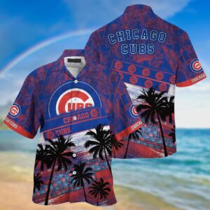MLB Chicago Cubs Hawaiian Shirt with Palm Tree Pattern – Perfect for Sports Fans