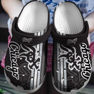 MLB Chicago White Sox Clog-Shoes Clog Black – White For Fan Baseball
