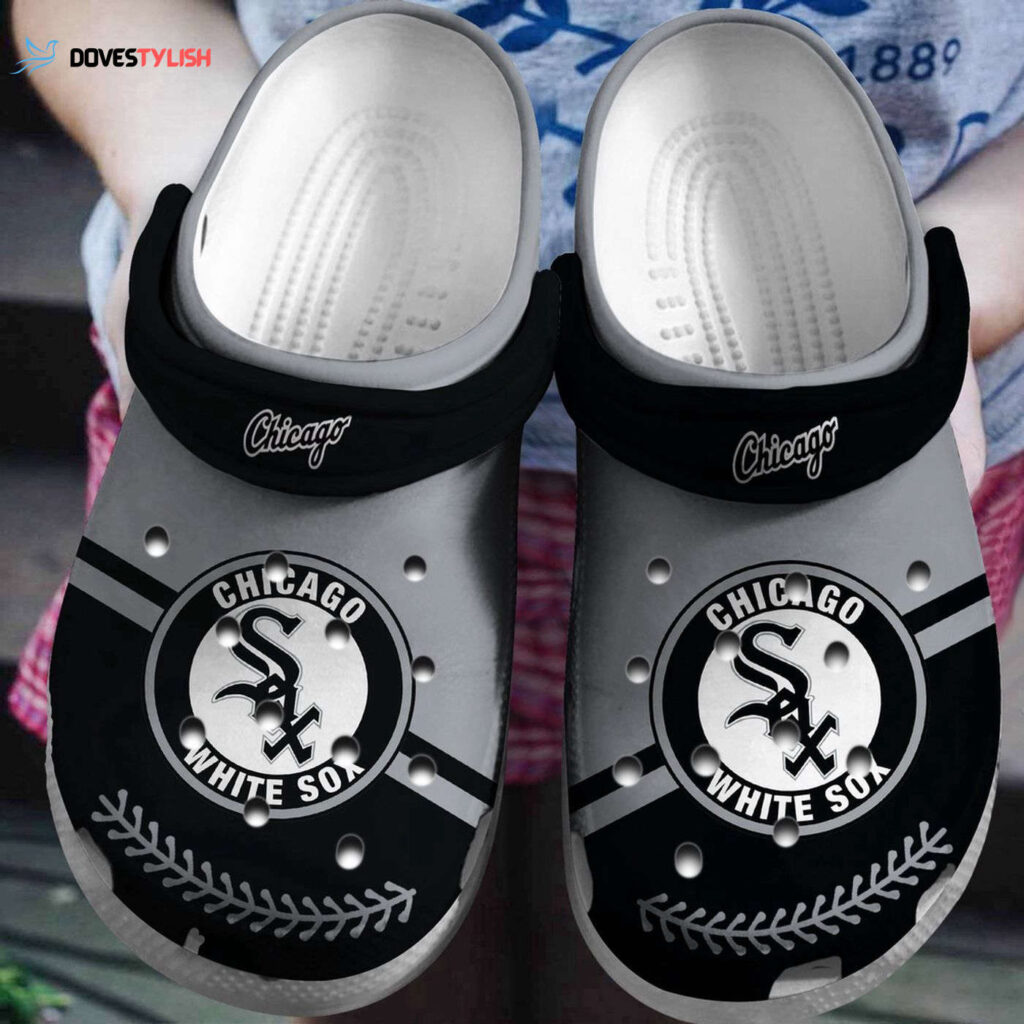 MLB Chicago White Sox Clog-Shoes Clog Grey – Black For Fan Baseball