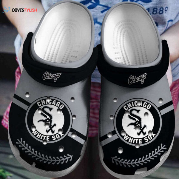 MLB Chicago White Sox Clog-Shoes Clog Grey – Black For Fan Baseball