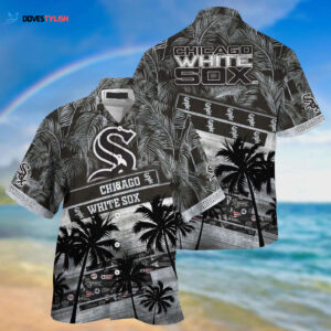 MLB Chicago White Sox Hawaiian Shirt Palm Tree Pattern Official Fan Apparel