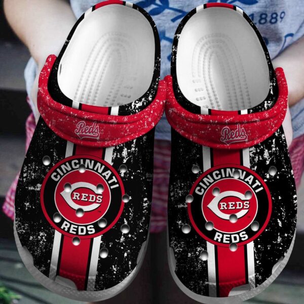 MLB Cincinnati Reds Clog-Shoes Clog Black For Fan Baseball
