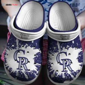 MLB Colorado Rockies Clog-Shoes Clog White – Blue For Fan Baseball