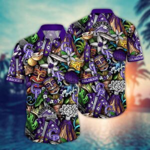 MLB Colorado Rockies Hawaiian Shirt: Make a Style Statement with Flower Strike Design!