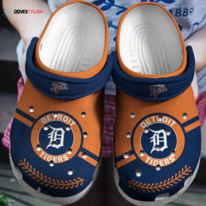 MLB Detroit Tigers Clog-Shoes Clog Orange – Navy For Fan Baseball