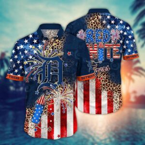 MLB Detroit Tigers Independence Day Aloha Shirt: Vibrant Design for Cool Fans