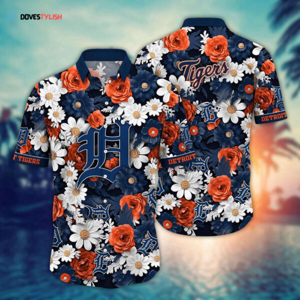 MLB Detroit Tigers Hawaiian Shirt: Floral Fusion Fashion for Fans