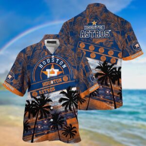 MLB Houston Astros Hawaiian Shirt with Palm Tree Pattern – Perfect for Fans!
