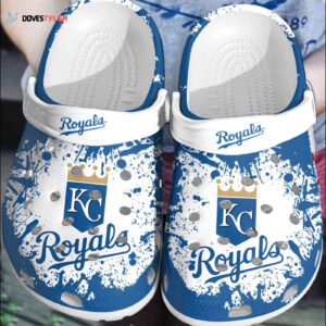MLB Kansas City Royals Clog-Shoes Clog White – Blue For Fan Baseball
