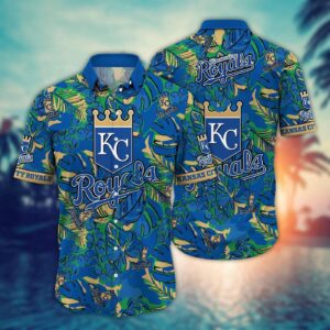 MLB Kansas City Royals Hawaiian Shirt – Fan Paradise with Flower and Palm Tree Design