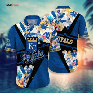 MLB Kansas City Royals Hawaiian Shirt: Sunset Flower Design for Fans